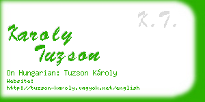 karoly tuzson business card